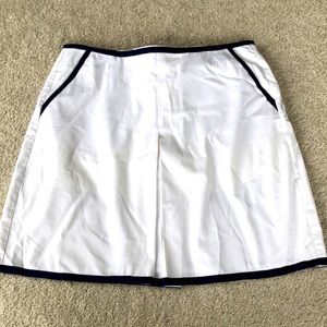 White and navy skort